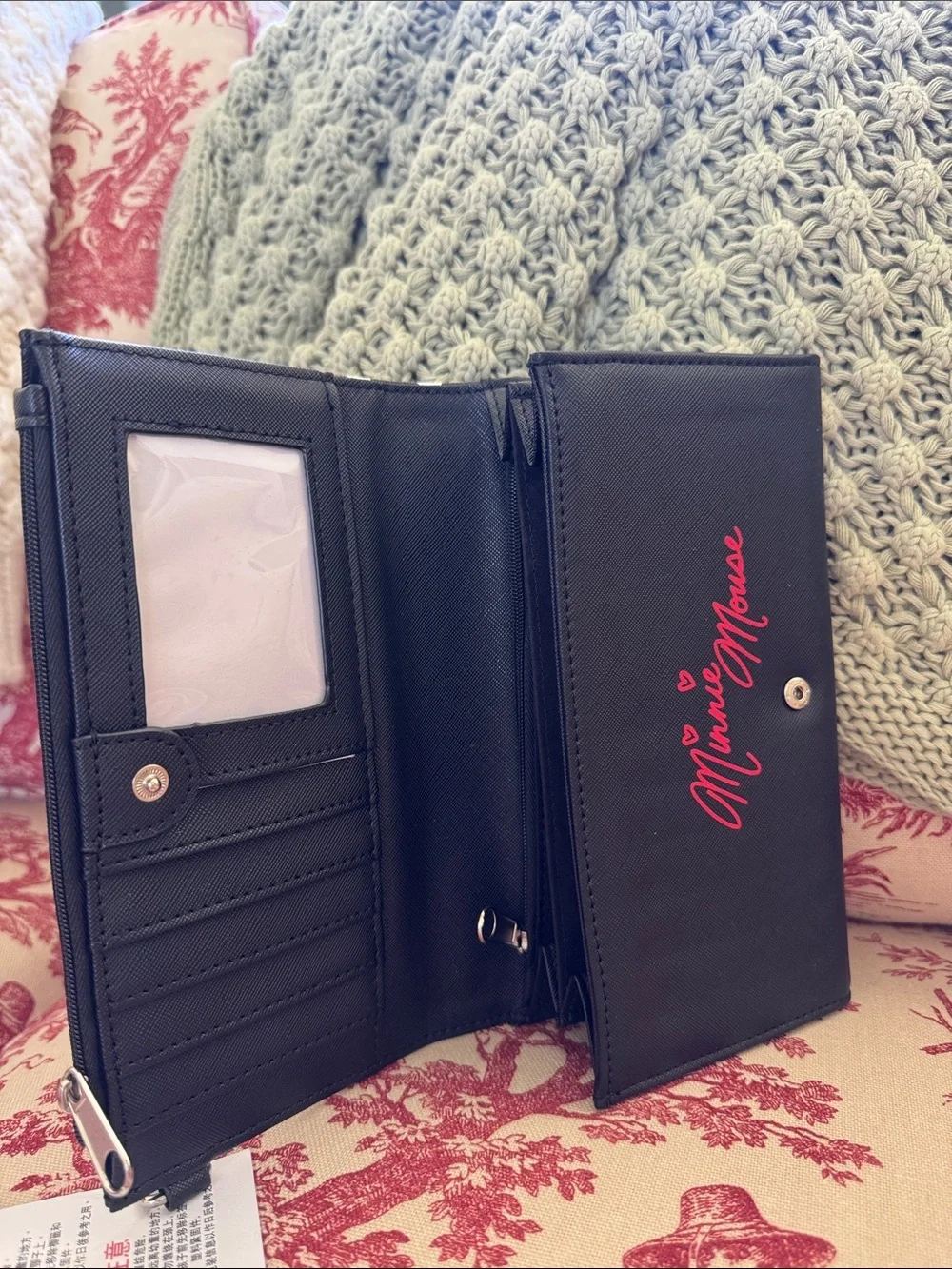 Disney Black & White Polka Dot Wallet with Red Minnie Bow